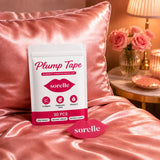 Sorelle Plump Tape overnight lip mask pouch on pink satin