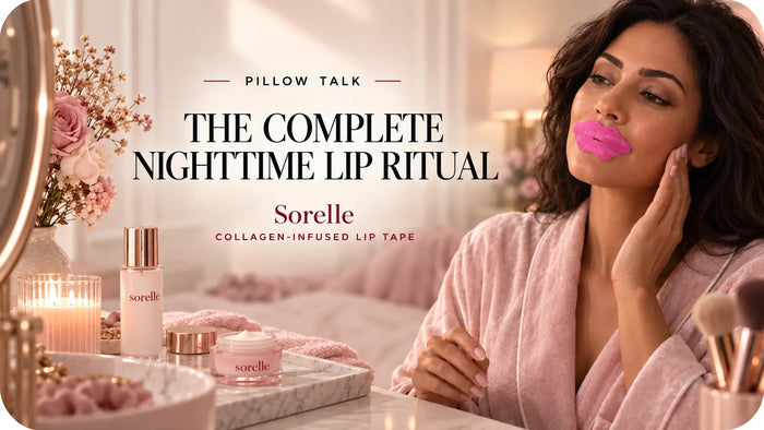 Complete nighttime lip ritual with Sorelle collagen-infused lip tape