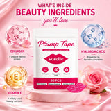 Sorelle Plump Tape ingredients: collagen, hyaluronic acid, vitamin E