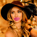 Model wearing Sorelle Plump Tape overnight lip mask